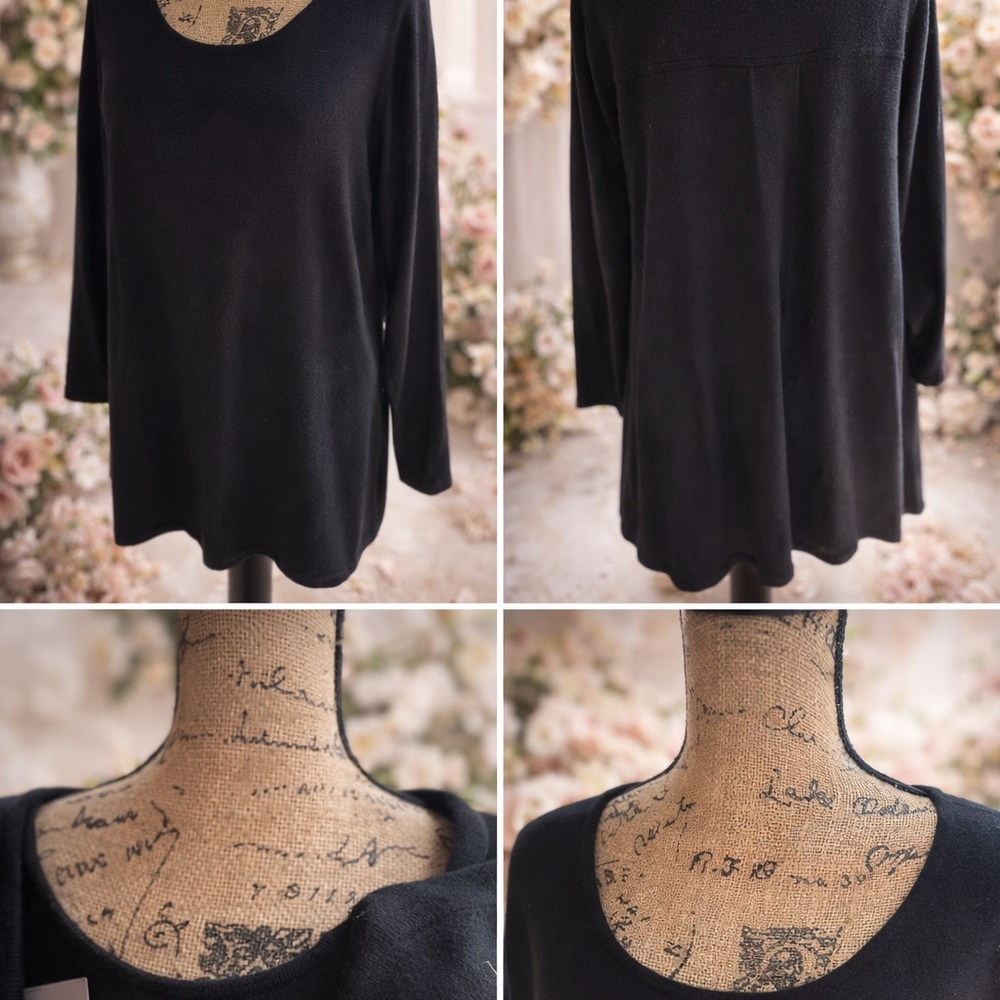 Elegant Black Long Sleeve Women's Top